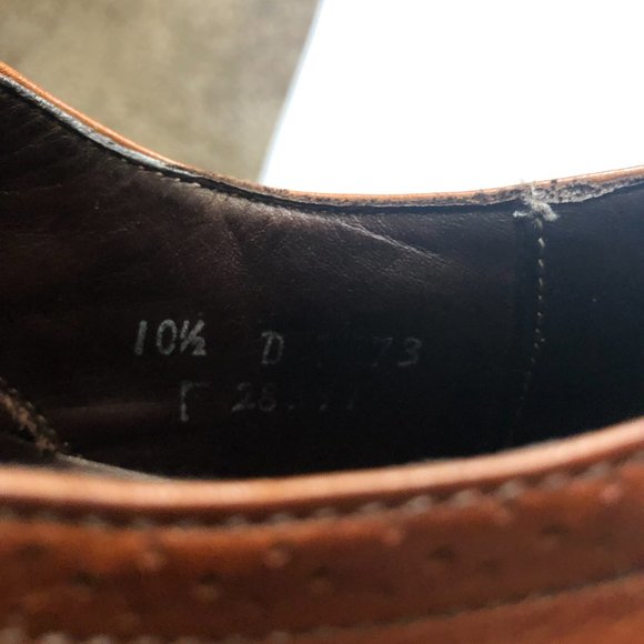 Allen Edmonds Plain-toe Lace-up Oxford Shoes | Size 10.5 D | Color: Tan Leather